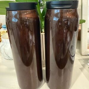 Starbucks Dark Brown Travel Mug Pair